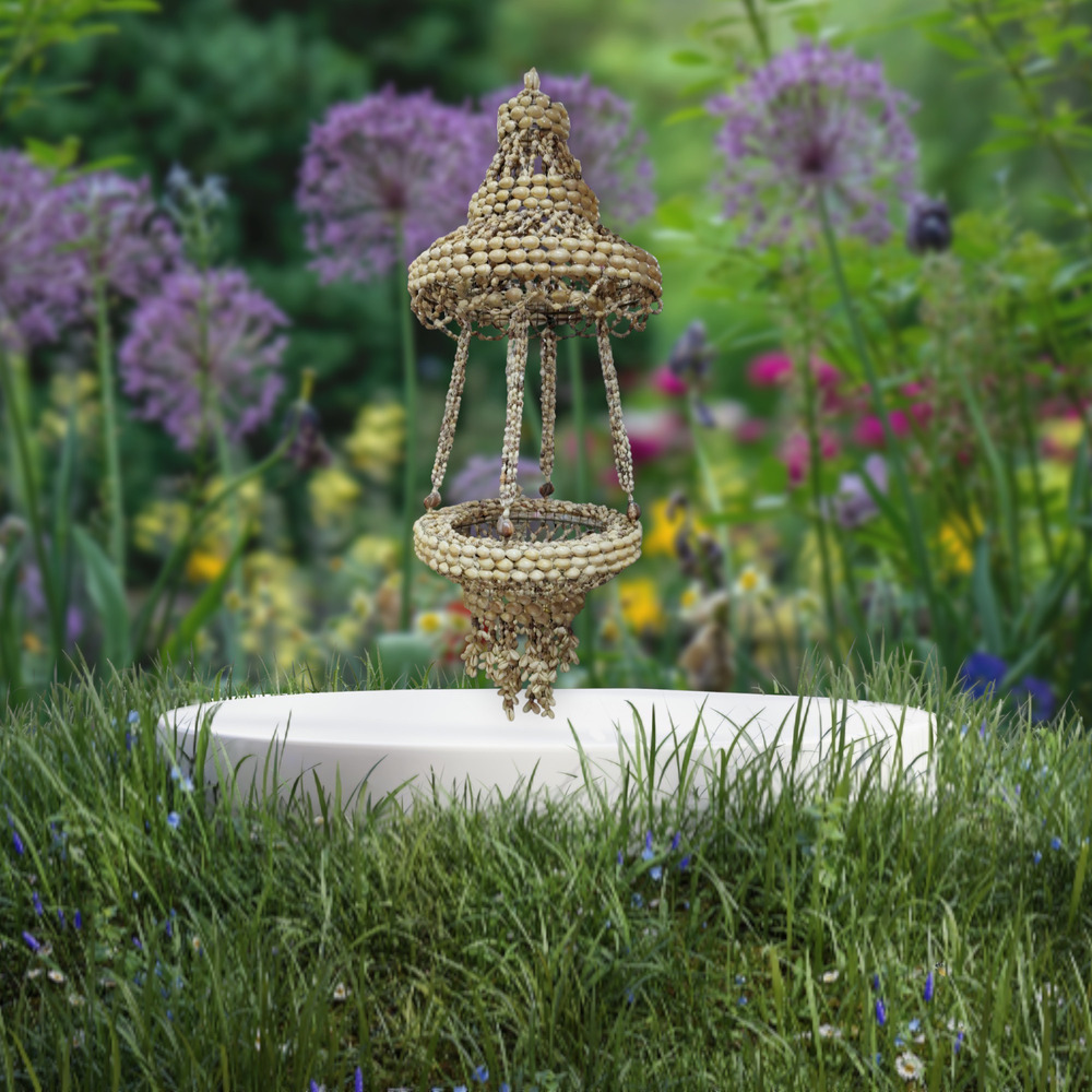 Vintage Seashell hanging Bohemian plant holder